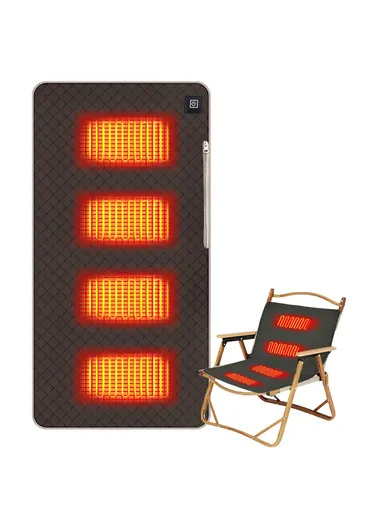 45x90cm Heated Seat Cushion 3 Temperature Settings USB Powered Portable Warming Pad - Coffee