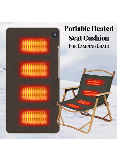 45x90cm Heated Seat Cushion 3 Temperature Settings USB Powered Portable Warming Pad - Coffee