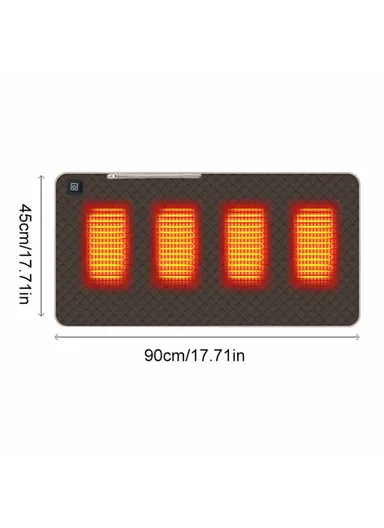 45x90cm Heated Seat Cushion 3 Temperature Settings USB Powered Portable Warming Pad - Coffee