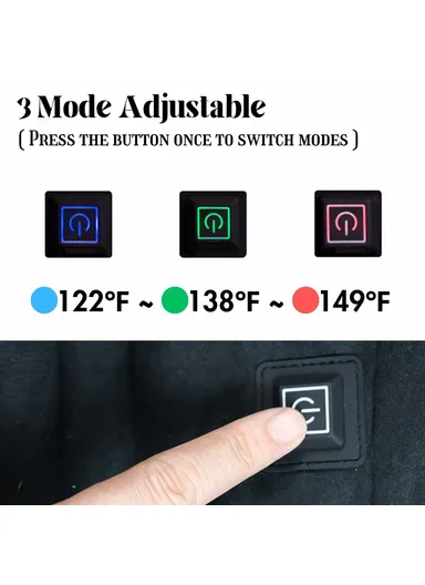 45x90cm Heated Seat Cushion 3 Temperature Settings USB Powered Portable Warming Pad - Navy Blue