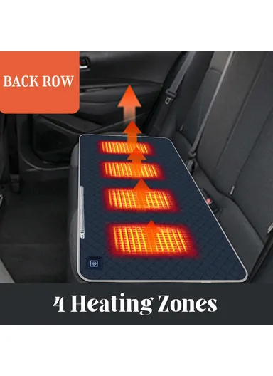 45x90cm Heated Seat Cushion 3 Temperature Settings USB Powered Portable Warming Pad - Navy Blue