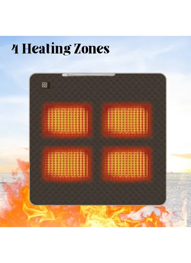 45x45cm Heated Seat Cushion 3 Temperature Settings USB Powered Portable Warming Pad - Coffee
