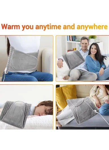 Electric Heating Pad Heated Waist Belt Washable Body Warming Blanket for Back Pain Relief - EU Plug
