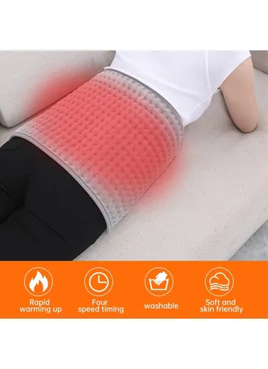 Electric Heating Pad Heated Waist Belt Washable Body Warming Blanket for Back Pain Relief - EU Plug