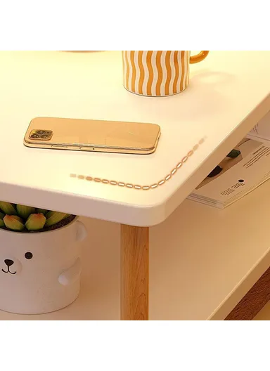 3-Layer Narrow Bedside Table for Living Room Bedroom Minimalist Storage Shelf G08 (W80 x D40 x H53)cm