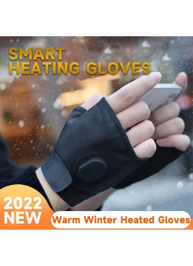 1Pair USB Hand Warmer Gloves Temperature Control Warm Hand, Warmer Electric Heating Gloves for Skiing, Riding, Hiking - Pink