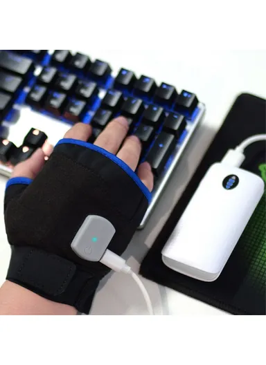 1Pair USB Hand Warmer Gloves Temperature Control Warm Hand, Warmer Electric Heating Gloves for Skiing, Riding, Hiking - Pink