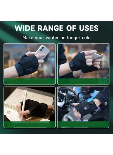 1Pair USB Hand Warmer Gloves Temperature Control Warm Hand, Warmer Electric Heating Gloves for Skiing, Riding, Hiking - Pink