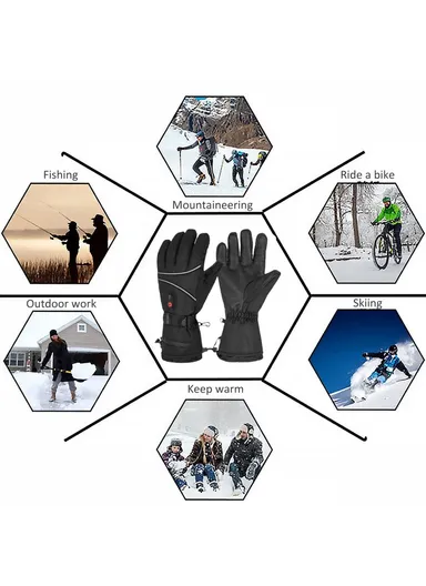 1 Pair Electric Heated Gloves, Portable Battery Heating Thermal Gloves Touchscreen Function Hand Warmer for Cycling ,Hiking ,Snowboarding Outdoor Winter Sports