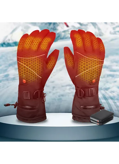 1 Pair Electric Heated Gloves, Portable Battery Heating Thermal Gloves Touchscreen Function Hand Warmer for Cycling ,Hiking ,Snowboarding Outdoor Winter Sports