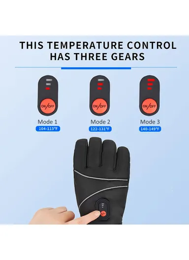 1 Pair Electric Heated Gloves, Portable Battery Heating Thermal Gloves Touchscreen Function Hand Warmer for Cycling ,Hiking ,Snowboarding Outdoor Winter Sports