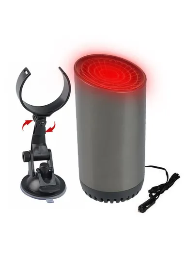 Fast Heating Cup Shape Car Warm Air Blower Portable Fan Window Defroster Demister Car Heater with Rotating Sucker Base