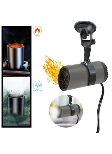 Fast Heating Cup Shape Car Warm Air Blower Portable Fan Window Defroster Demister Car Heater with Rotating Sucker Base