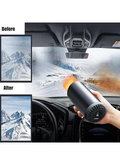 Fast Heating Cup Shape Car Warm Air Blower Portable Fan Window Defroster Demister Car Heater with Rotating Sucker Base