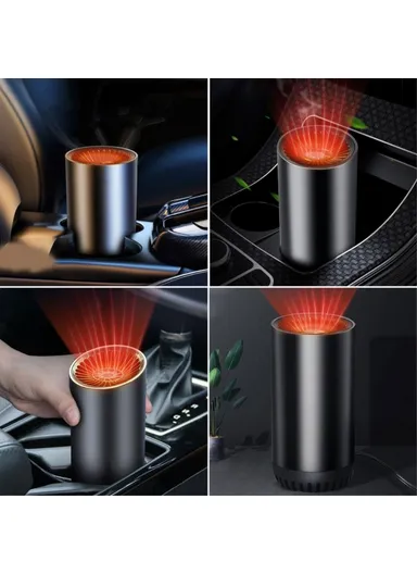 Fast Heating Cup Shape Car Warm Air Blower Portable Fan Window Defroster Demister Car Heater with Rotating Sucker Base