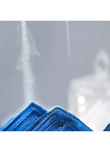 5-inch Flowing Sand Landscape Painting 3D Glass Moving Sand Art Painting Ornament Liquid Hourglass Home Decor - Black / White / Blue