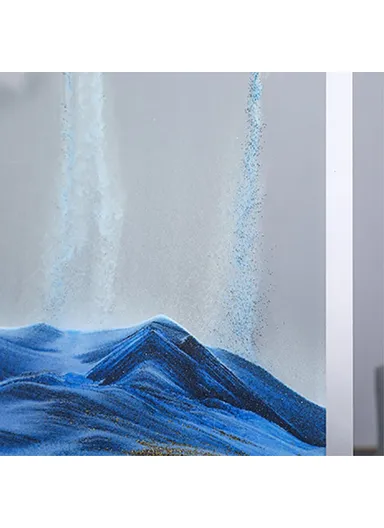 5-inch Flowing Sand Landscape Painting 3D Glass Moving Sand Art Painting Ornament Liquid Hourglass Home Decor - Black / White / Purple