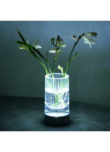 Creative Floral Vase Night Light Touch Control 3 Color Modes Bedroom ,Bar Restaurant Atmosphere Lamp