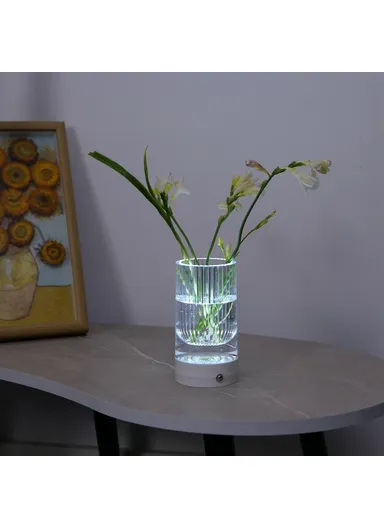 Creative Floral Vase Night Light Touch Control 3 Color Modes Bedroom ,Bar Restaurant Atmosphere Lamp