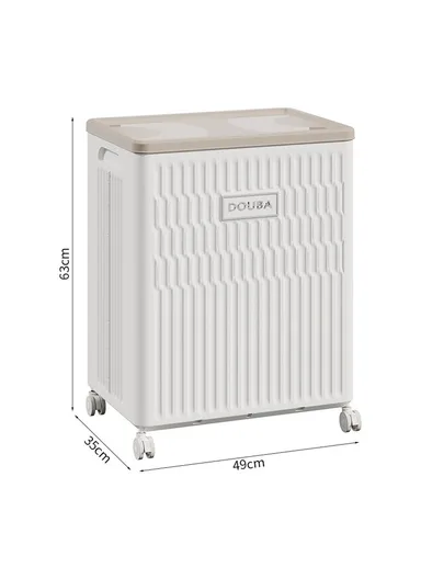 Foldable Clothes Storage Box with Wheels Large Capacity Plastic Laundry Basket Quilt Organizer