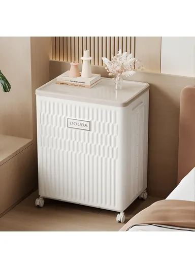 Foldable Clothes Storage Box with Wheels Large Capacity Plastic Laundry Basket Quilt Organizer