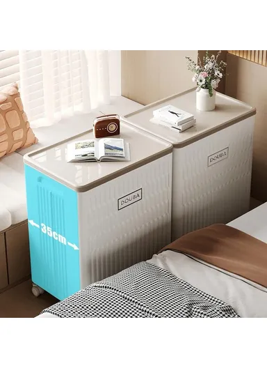 Foldable Clothes Storage Box with Wheels Large Capacity Plastic Laundry Basket Quilt Organizer