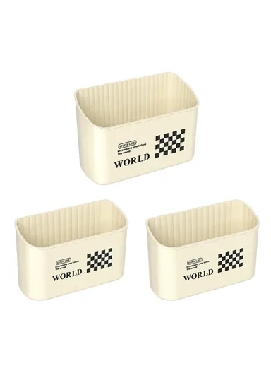 3Pcs / Set Magnetic Refrigerator Storage Box No Drill Plastic Kitchen Organizer Container - (M, L)