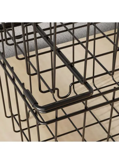 3Pcs Carbon Steel Storage Basket for Kitchen &amp; Cabinet Fridge Organizer Drawer with Handle