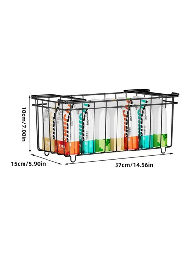 3Pcs Carbon Steel Storage Basket for Kitchen &amp; Cabinet Fridge Organizer Drawer with Handle