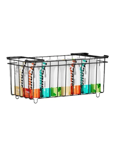 6Pcs Carbon Steel Storage Basket for Kitchen Cabinet Fridge Organizer Drawer with Handle