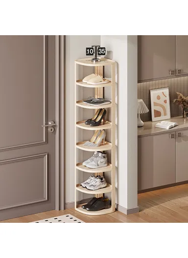8 Tier Shoe Rack, Home Entryway Corner Space Saving Organizer, PP Storage Shelf (L28 x W28 x H121)cm