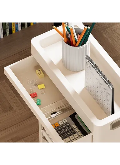 5-Tier Books Storage Rack Multi-Function Organizer Desk Side PP Bookshelf with Drawer