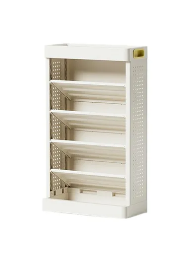 5-Tier Books Storage Rack Multi-Function Organizer Desk Side PP Bookshelf without Drawer and Wheels