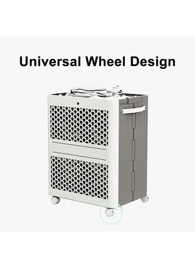 Foldable Laundry Basket Bathroom Dirty Clothes Storage Hamper for Home Use - No Wheels (L38 x W28 x H45)cm