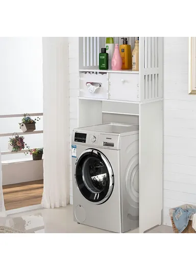  Wooden Bathroom Over Toilet Storage Rack, Toiletries Cleaning Supplies Organizer Cabinet