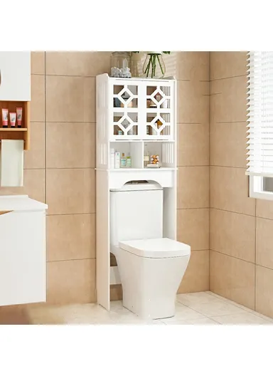  Bathroom Over Toilet Storage Rack Toiletries Cleaning Supplies Organizer Cabinet- ZW0074DM-A09