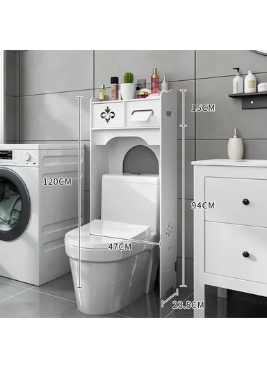  Bathroom Toilet Storage Rack Floor Standing Organizer Shelf for Washroom zw0074-2