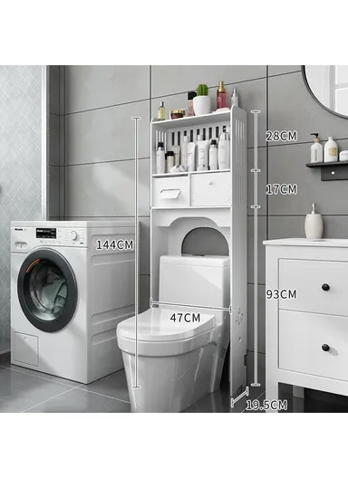  Toilet Storage Rack Bathroom Organizer Floor Standing Shelf for Washroom &amp; Shower Room zw0074-3 