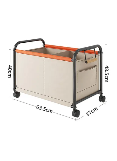 Bedroom Living Room Oxford Cloth Storage Cart, Toy Organizer Large Capacity, Sorting Basket - Beige / L