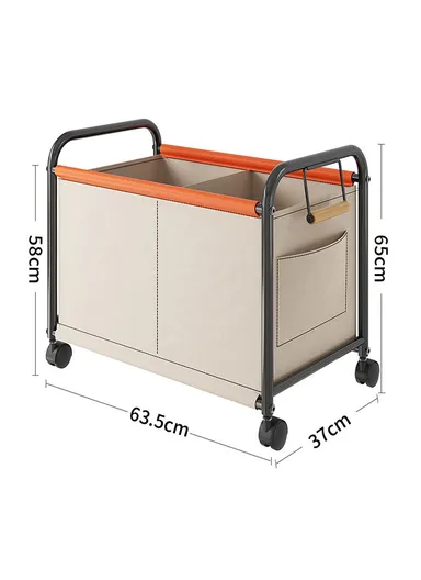 Bedroom Living Room Oxford Cloth Storage Cart, Toy Organizer, Large Capacity Sorting Basket - Beige / Size XL