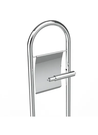 2 in 1 Space Saving Floor Standing, Stainless Steel Bathroom Tissue Roll Holder, Stand with Toilet Brush