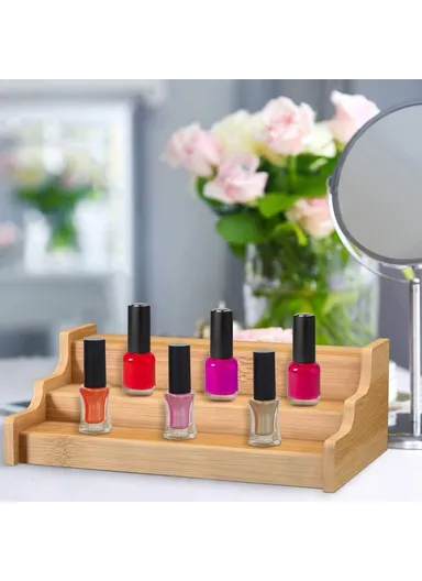 2Pcs 3-Tier Bamboo Spice Rack, Kitchen Organizer Countertop Condiments Herbs Storage Shelf