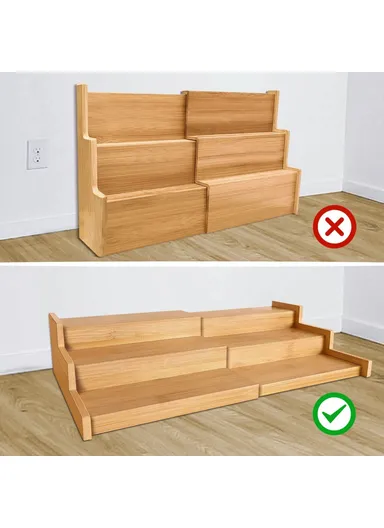 2Pcs 33-58cm Length Expandable 3-Tier Kitchen Spice Rack Organizer, Countertop Drawer Storage Shelf