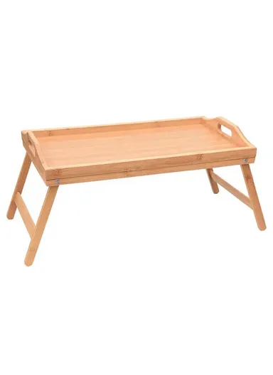 Bamboo On-Bed Laptop Desk, Foldable Lazy Tray Table for Study Work Breakfast Serving
