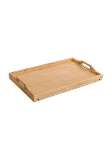 Bamboo On-Bed Laptop Desk, Foldable Lazy Tray Table for Study Work Breakfast Serving