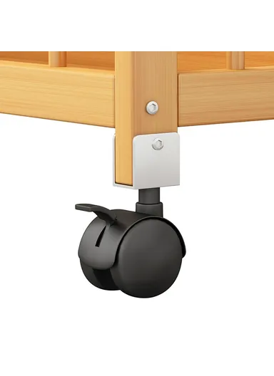 Bamboo Kitchen 3-Tier Slim Rolling Cart Organizer Narrow Space Storage Rack with Wheels