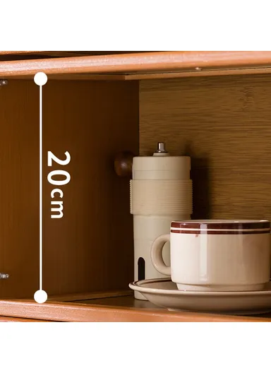 2-Door 50cm Desktop Storage Cabinet Organizer Display Shelf for Tea Set ,Kitchenware ,Cosmetics ,Cups - Net