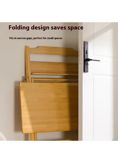 No-Install Folding Desk For Students, Compact Writing Table, Portable Bedroom Study Workstation (L58 x W38 x H87)cm - Wood Color