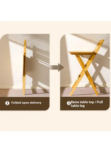 No-Install Folding Desk For Students, Home Office Compact Writing Table, Bedroom Study Workstation (L79 x W45 x H87)cm - Walnut