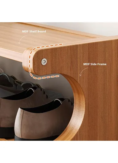 Bamboo Shoe Rack, 5-Tier Storage Organizer, Shelf for Entryway Dorm Home - 50cm Length